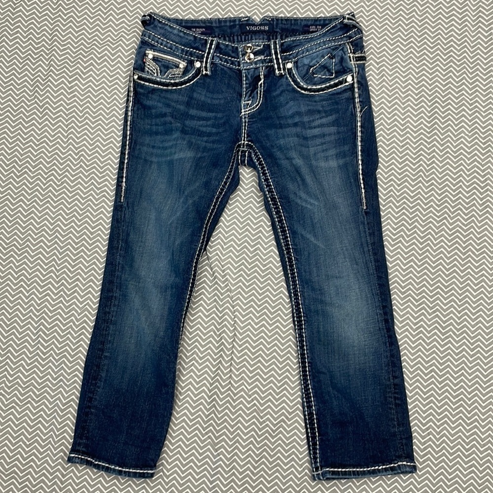 VIGOSS The Dublin Capri bedazzled jeans